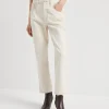 Brunello Cucinelli Straight-Hose aus stückgefärbtem Stretch-Denim mit Shiny Bartack | Damen Hosen