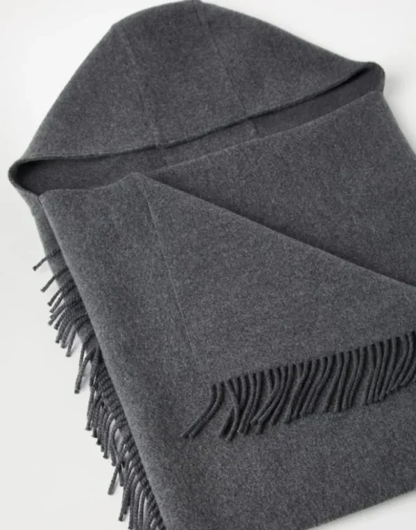 Brunello Cucinelli Strickschal aus Wolle und Kaschmir mit Kapuze | Damen Schals