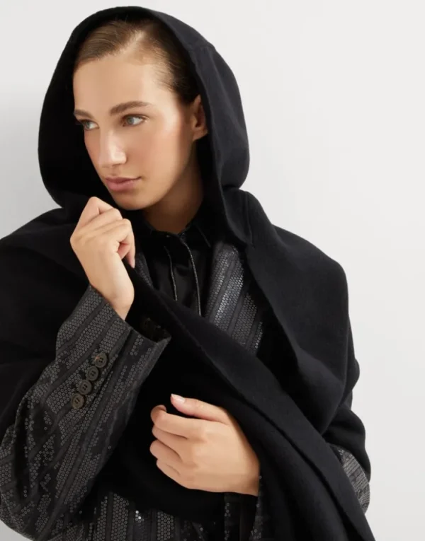 Brunello Cucinelli Strickschal aus Wolle und Kaschmir mit Kapuze | Damen Schals