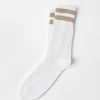 Brunello Cucinelli Stricksocken aus Baumwolle in gestreiftem Waffelmuster | Damen Weitere Accessoires