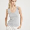 Brunello Cucinelli Stricktop aus Schurwolle und Kaschmir in Rippenstrick mit Monili | Damen Strickwaren