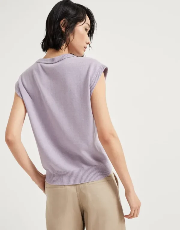 Brunello Cucinelli Strickweste aus Kaschmir mit Monili | Damen Strickwaren