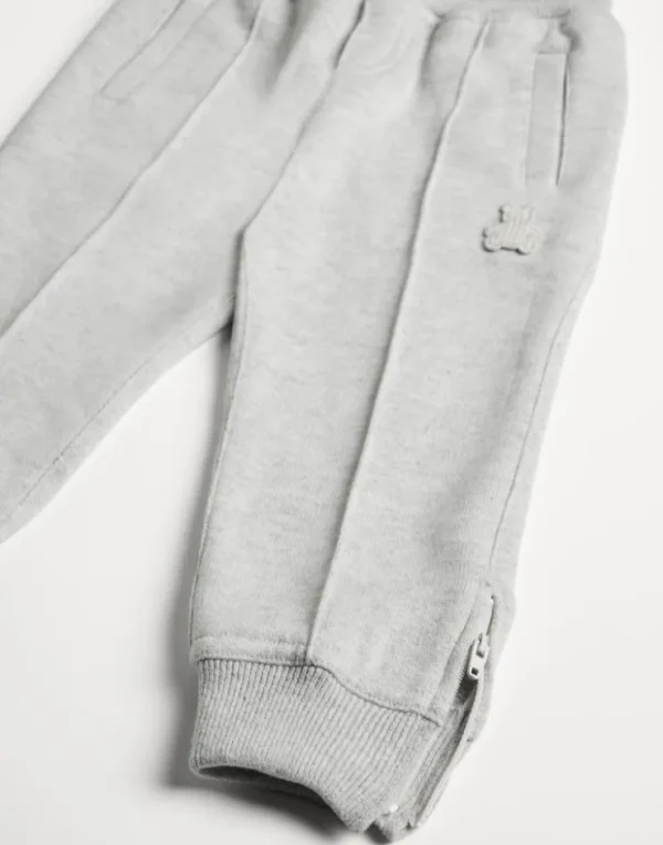 Brunello Cucinelli Sweat-Hose aus Kaschmir mit Biese und Reißverschluss am Beinsaum | Kinder Kleidung (2-6 Jahre)