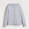 Brunello Cucinelli Sweatjacke aus Smooth-Baumwolle mit Kapuze, Reißverschluss und Monili | Kinder Travelwear