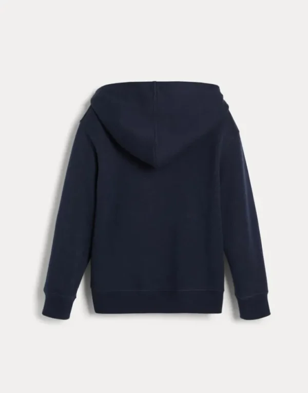 Brunello Cucinelli Sweatshirt aus doppeltem Sweatstoff in Baumwolle, Kaschmir und Seide mit Kapuze und Print | Kinder Travelwear