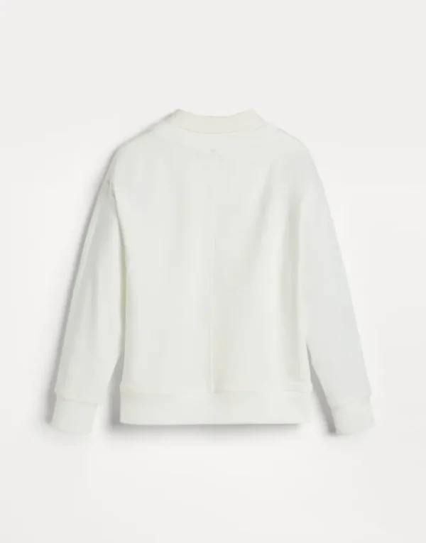 Brunello Cucinelli Sweatshirt aus leichtem Baumwollsweat mit Stretch mit Faux Layering und Stickerei | Kinder Travelwear