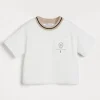 Brunello Cucinelli Sweatshirt aus leichtem Comfort-Baumwolljersey mit Tennis-Logo | Kinder Travelwear