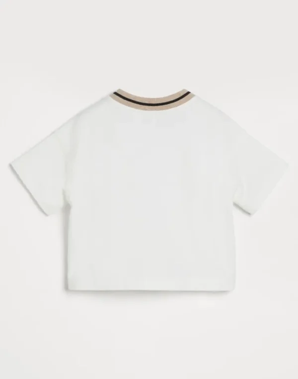 Brunello Cucinelli Sweatshirt aus leichtem Comfort-Baumwolljersey mit Tennis-Logo | Kinder Travelwear