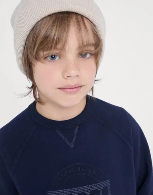 Brunello Cucinelli Sweatshirt aus Techno-Baumwollsweat mit Stickerei und Print | Kinder Travelwear