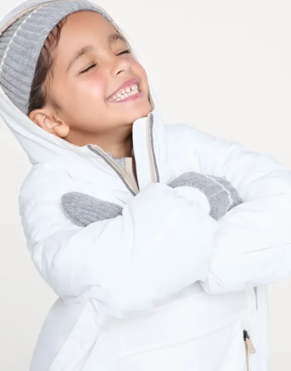 Brunello Cucinelli Sweatshirt aus Techno-Kaschmir und -Baumwolle mit Stehkragen und Reißverschluss | Kinder T-shirts & Hemden