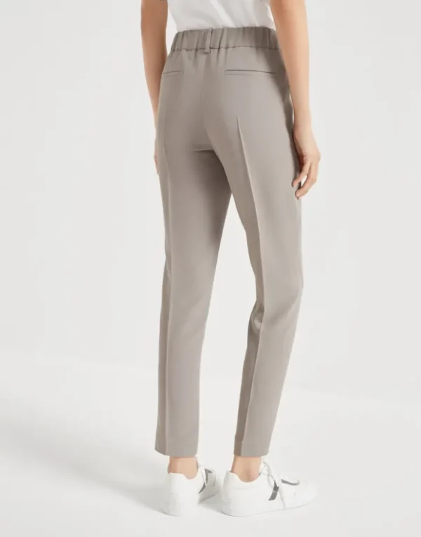 Brunello Cucinelli Tailored Jogger-Hose aus Crêpe-Cady in Seide und Azetat | Damen Hosen