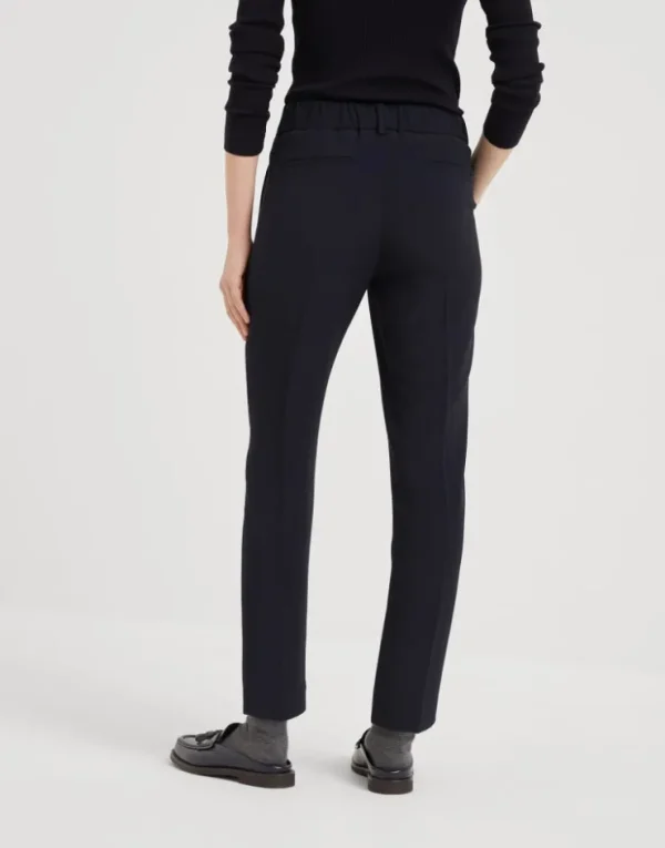 Brunello Cucinelli Tailored Jogger-Hose aus Crêpe-Cady in Seide und Azetat | Damen Hosen