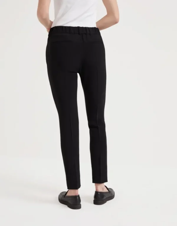 Brunello Cucinelli Tailored Jogger-Hose aus Crêpe-Cady in Seide und Azetat | Damen Hosen