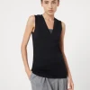 Brunello Cucinelli Top aus geripptem Stretch-Baumwolljersey mit Precious Insert | Damen T-shirts & Tops