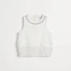 Brunello Cucinelli Top aus leichtem Sweatstoff und wasserabweisendem Taft aus Techno-Baumwolle mit Monili | Kinder Travelwear | T-shirts & Hemden