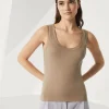 Brunello Cucinelli Top aus Rippenjersey in Baumwollstretch mit Monili | Damen T-shirts & Tops