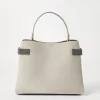 Brunello Cucinelli Top-Handle Essence-Tasche aus Veloursleder mit Precious Bands | Damen Handtaschen & Shopper