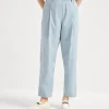 Brunello Cucinelli Track-Five-Pocket-Hose aus leichter Popeline mit Monili | Damen Hosen