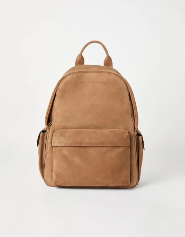 Brunello Cucinelli Travel-Rucksack aus Kalbsveloursleder | Herren Taschen