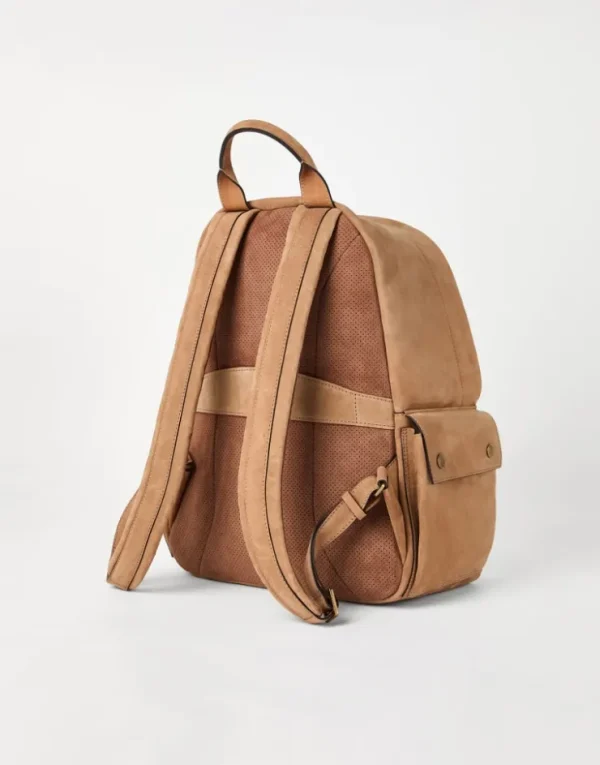 Brunello Cucinelli Travel-Rucksack aus Kalbsveloursleder | Herren Taschen