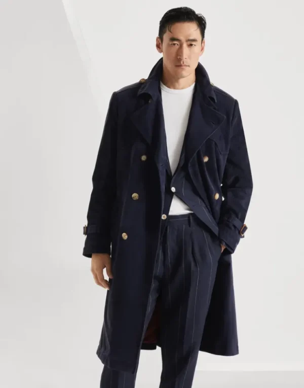 Brunello Cucinelli Trenchcoat aus Veloursleder | Herren Mäntel & Jacken