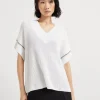 Brunello Cucinelli T-Shirt aus Baumwolle in Patentstrick mit Precious Trims | Damen Strickwaren