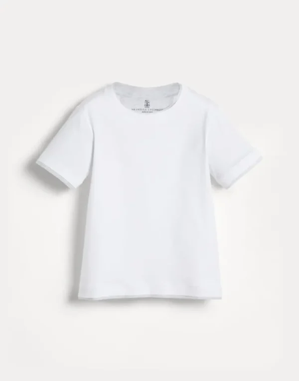 Brunello Cucinelli T-Shirt aus Baumwolljersey mit Faux-Layering | Kinder T-shirts & Hemden