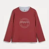 Brunello Cucinelli T-Shirt aus Baumwolljersey mit langen Ärmeln, Faux-Layering und Print | Kinder T-shirts & Hemden