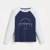 Brunello Cucinelli T-Shirt aus Baumwolljersey mit langen Ärmeln und Print | Kinder T-shirts & Hemden