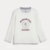 Brunello Cucinelli T-Shirt aus Baumwolljersey mit langen Ärmeln, Faux-Layering und Print | Kinder T-shirts & Hemden