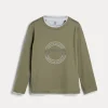 Brunello Cucinelli T-Shirt aus Baumwolljersey mit langen Ärmeln, Faux-Layering und Print | Kinder T-shirts & Hemden