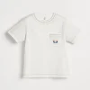 Brunello Cucinelli T-Shirt aus Baumwolljersey mit Surf-Print und Brusttasche | Kinder T-shirts & Hemden