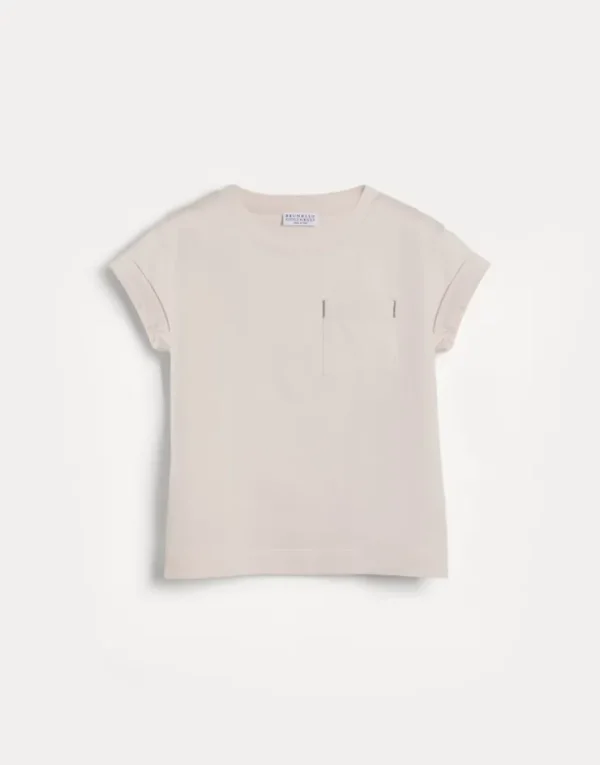 Brunello Cucinelli T-Shirt aus Baumwolljersey mit Monili | Kinder T-shirts & Hemden