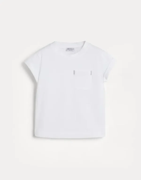 Brunello Cucinelli T-Shirt aus Baumwolljersey mit Monili | Kinder T-shirts & Hemden