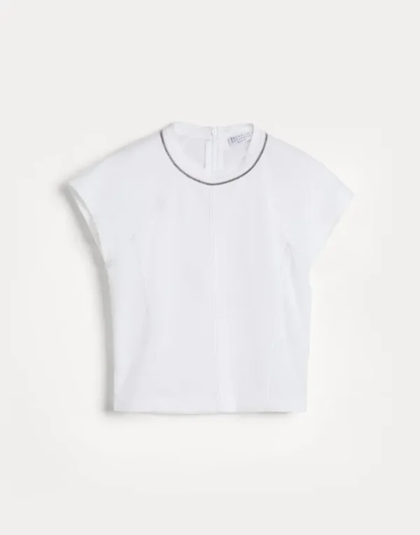 Brunello Cucinelli T-Shirt aus Baumwolljersey mit Monili | Kinder T-shirts & Hemden