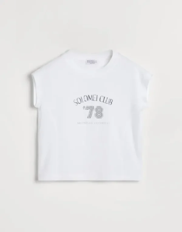 Brunello Cucinelli T-Shirt aus Baumwolljersey mit Print | Kinder T-shirts & Hemden