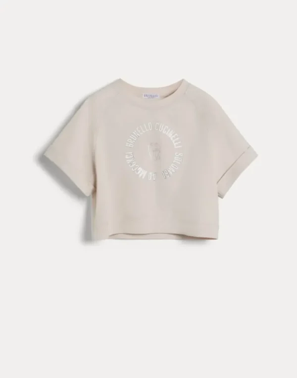 Brunello Cucinelli T-Shirt aus Baumwolljersey mit Print | Kinder T-shirts & Hemden