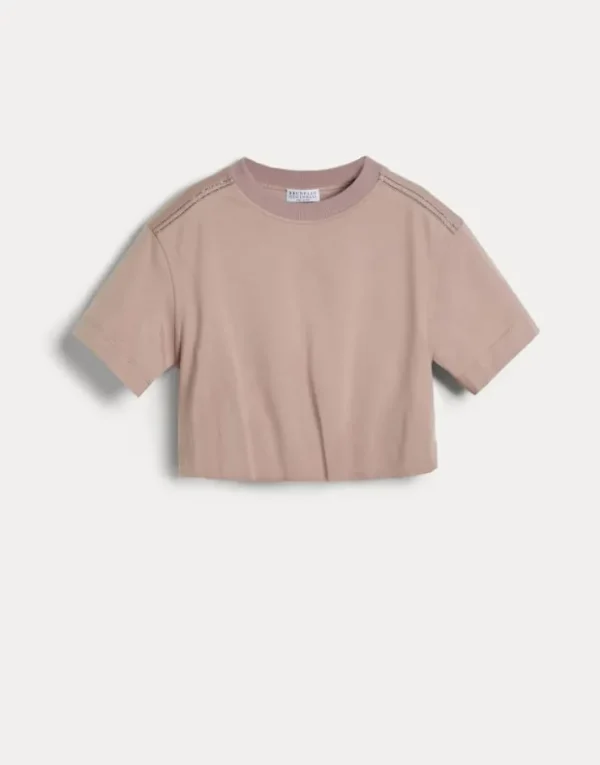 Brunello Cucinelli T-Shirt aus Baumwolljersey mit Monili | Kinder T-shirts & Hemden