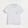 Brunello Cucinelli T-Shirt aus Baumwolljersey mit Surf-Print und Brusttasche | Kinder T-shirts & Hemden