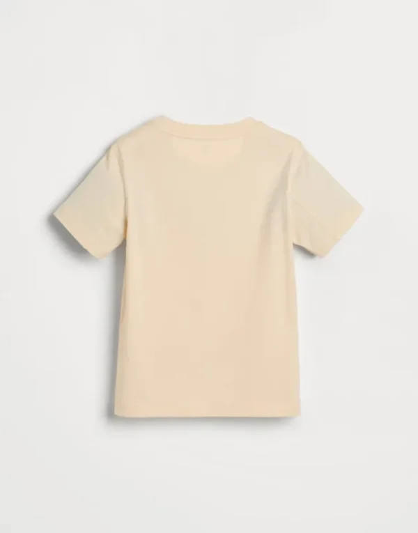 Brunello Cucinelli T-Shirt aus Baumwolljersey mit Print | Kinder T-shirts & Hemden