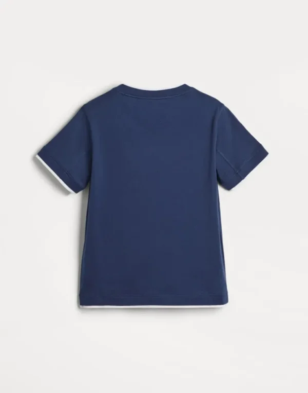 Brunello Cucinelli T-Shirt aus Baumwolljersey mit Faux-Layering | Kinder T-shirts & Hemden