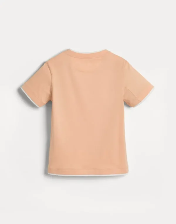 Brunello Cucinelli T-Shirt aus Baumwolljersey mit Faux-Layering | Kinder T-shirts & Hemden