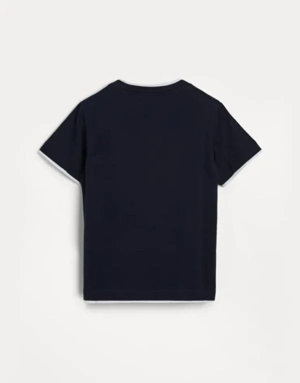 Brunello Cucinelli T-Shirt aus Baumwolljersey mit Faux-Layering | Kinder T-shirts & Hemden