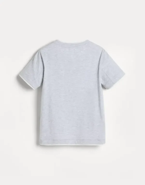 Brunello Cucinelli T-Shirt aus Baumwolljersey mit Faux-Layering | Kinder T-shirts & Hemden