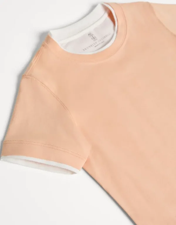 Brunello Cucinelli T-Shirt aus Baumwolljersey mit Faux-Layering | Kinder T-shirts & Hemden