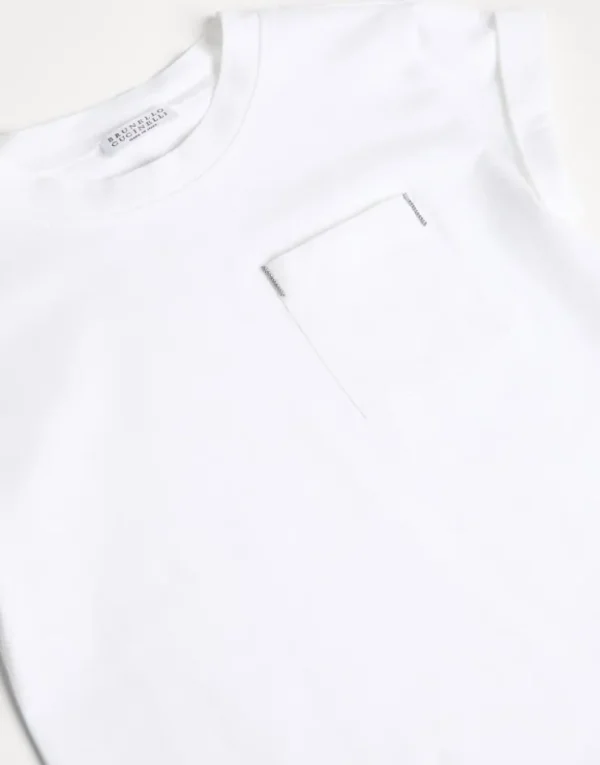 Brunello Cucinelli T-Shirt aus Baumwolljersey mit Monili | Kinder T-shirts & Hemden