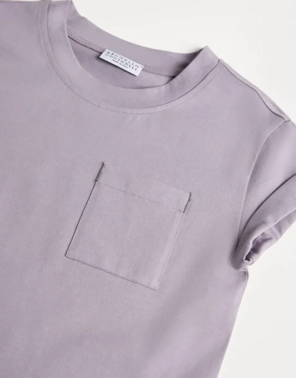 Brunello Cucinelli T-Shirt aus Baumwolljersey mit Monili | Kinder T-shirts & Hemden