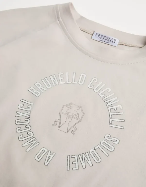 Brunello Cucinelli T-Shirt aus Baumwolljersey mit Print | Kinder T-shirts & Hemden