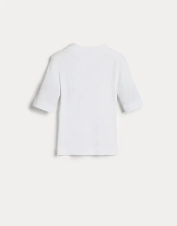 Brunello Cucinelli T-Shirt aus geripptem Baumwolljersey mit Monili | Kinder T-shirts & Hemden