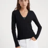 Brunello Cucinelli T-Shirt aus geripptem Stretch-Baumwolljersey mit Precious Insert | Damen T-shirts & Tops